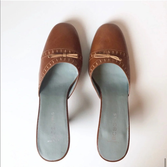 BCBGMaxAzria Brown Leather Mules - Picture 7 of 7